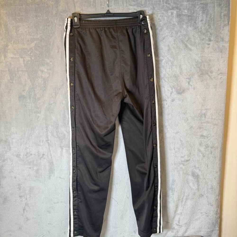Adidas Snap Track Pants Black White Stripes Tear Away Y2K Vintage Mens S - Picture 2 of 8